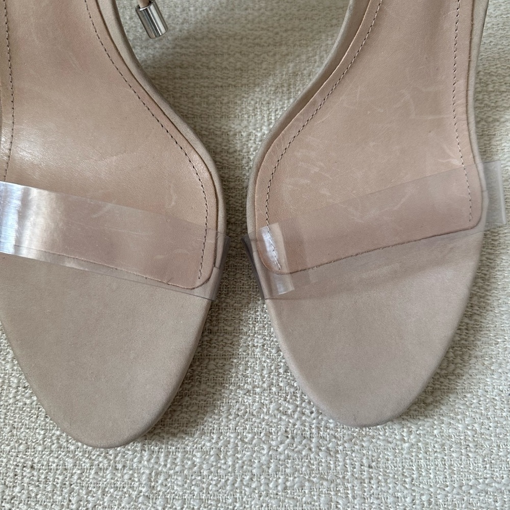 Schutz Josseana Suede and Clear Ankle Tie Sandal - Picture 7 of 11
